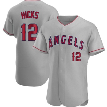 Aaron Hicks Men's Authentic Los Angeles Angels Gray Road Jersey