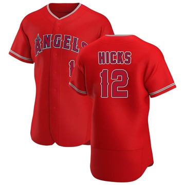 Aaron Hicks Men's Authentic Los Angeles Angels Scarlet Alternate Jersey