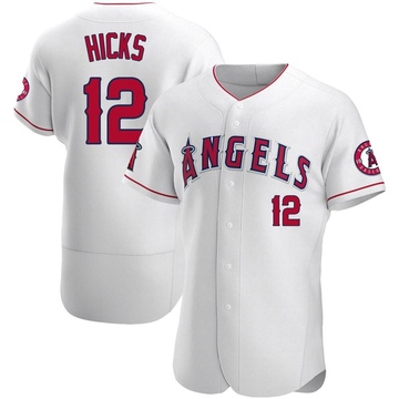 Aaron Hicks Men's Authentic Los Angeles Angels White Jersey