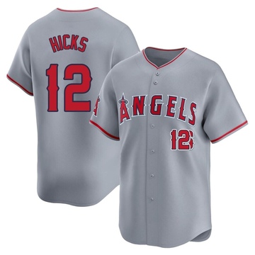 Aaron Hicks Men's Limited Los Angeles Angels Gray Away Jersey