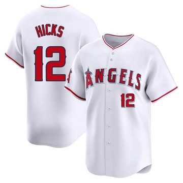 Aaron Hicks Men's Limited Los Angeles Angels White Home Jersey