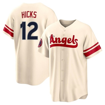 Aaron Hicks Men's Replica Los Angeles Angels Cream 2022 City Connect Jersey