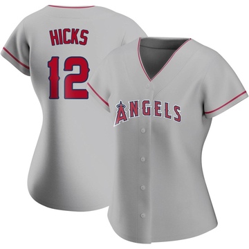 Aaron Hicks Women's Authentic Los Angeles Angels Silver Road Jersey