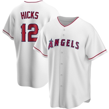 Aaron Hicks Youth Replica Los Angeles Angels White Home Jersey