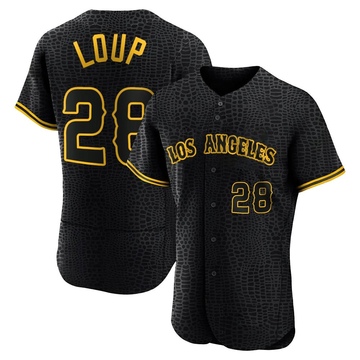 Aaron Loup Men's Authentic Los Angeles Angels Black Snake Skin City Jersey