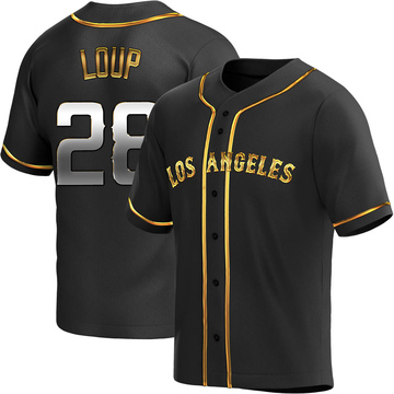 Aaron Loup Men's Replica Los Angeles Angels Black Golden Alternate Jersey