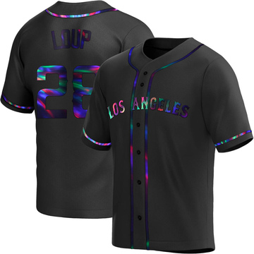 Aaron Loup Men's Replica Los Angeles Angels Black Holographic Alternate Jersey