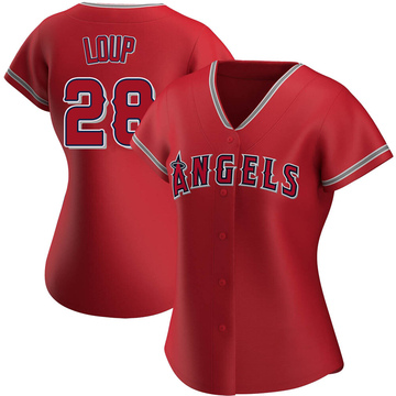 Aaron Loup Women's Authentic Los Angeles Angels Red Alternate Jersey