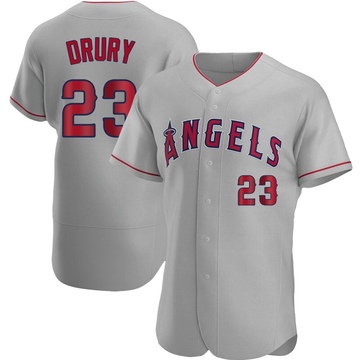 Brandon Drury Men's Authentic Los Angeles Angels Gray Road Jersey