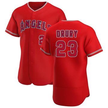 Brandon Drury Men's Authentic Los Angeles Angels Scarlet Alternate Jersey