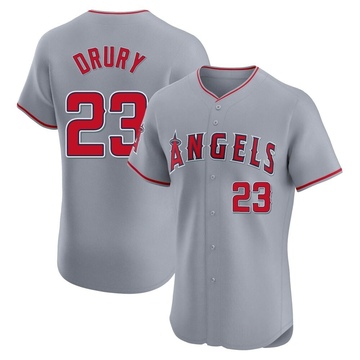 Brandon Drury Men's Elite Los Angeles Angels Gray Road Jersey