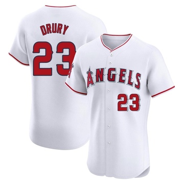 Brandon Drury Men's Elite Los Angeles Angels White Home Jersey