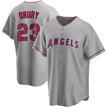 Brandon Drury Men's Replica Los Angeles Angels Silver Road Jersey