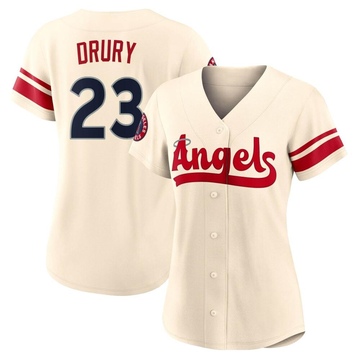 Brandon Drury Women's Authentic Los Angeles Angels Cream 2022 City Connect Jersey