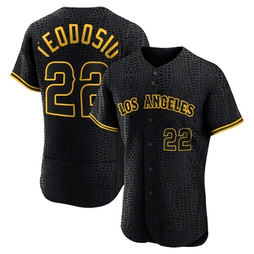 Bryce Teodosio Men's Authentic Los Angeles Angels Black Snake Skin City Jersey