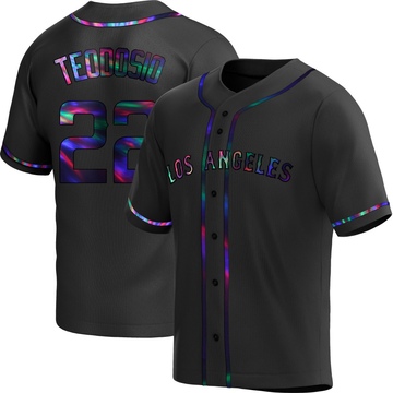 Bryce Teodosio Men's Replica Los Angeles Angels Black Holographic Alternate Jersey