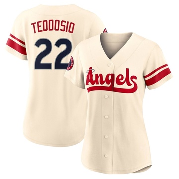 Bryce Teodosio Women's Authentic Los Angeles Angels Cream 2022 City Connect Jersey