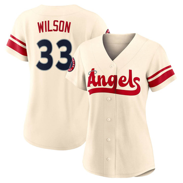 C.J. Wilson Women's Authentic Los Angeles Angels Cream 2022 City Connect Jersey