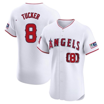 Cole Tucker Men's Elite Los Angeles Angels White Home Patch Jersey