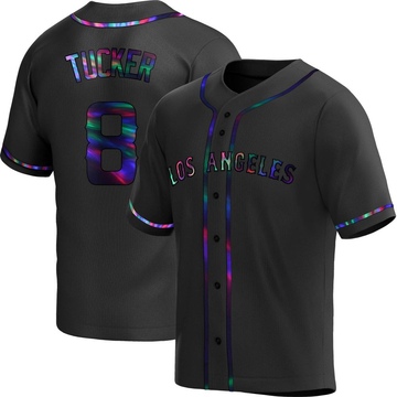 Cole Tucker Men's Replica Los Angeles Angels Black Holographic Alternate Jersey