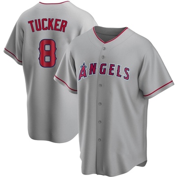 Cole Tucker Men's Replica Los Angeles Angels Silver Road Jersey