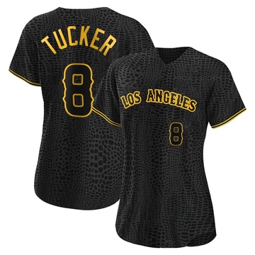 Cole Tucker Women's Authentic Los Angeles Angels Black Snake Skin City Jersey