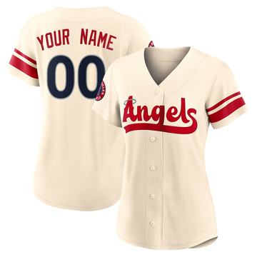 Custom Women's Authentic Los Angeles Angels Cream 2022 City Connect Jersey