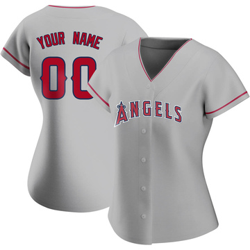 Custom Women's Authentic Los Angeles Angels Silver Road Jersey