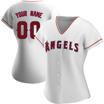 Custom Women's Authentic Los Angeles Angels White Home Jersey