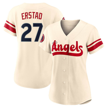 Darin Erstad Women's Authentic Los Angeles Angels Cream 2022 City Connect Jersey