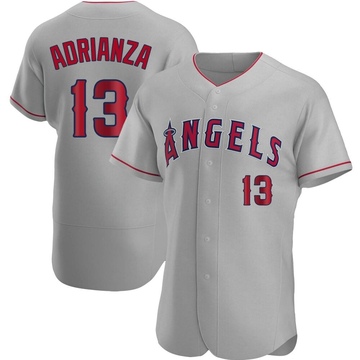 Ehire Adrianza Men's Authentic Los Angeles Angels Gray Road Jersey