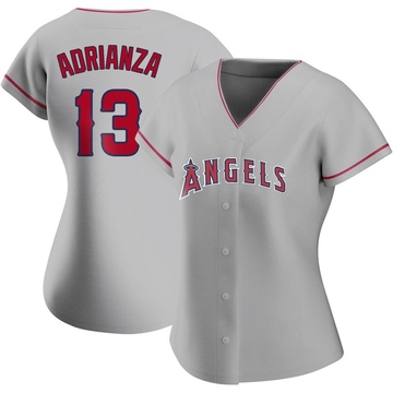 Ehire Adrianza Women's Authentic Los Angeles Angels Silver Road Jersey