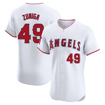 Guillo Zuniga Men's Elite Los Angeles Angels White Home Jersey