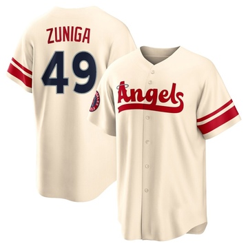 Guillo Zuniga Men's Replica Los Angeles Angels Cream 2022 City Connect Jersey