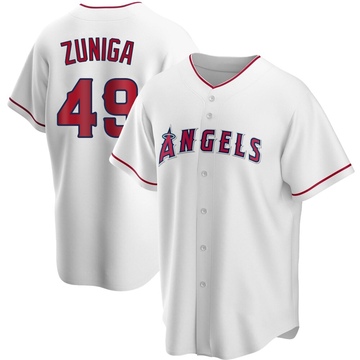 Guillo Zuniga Men's Replica Los Angeles Angels White Home Jersey