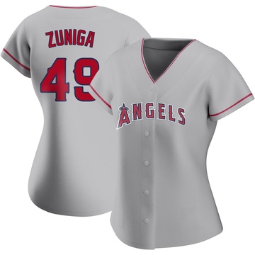 Guillo Zuniga Women's Authentic Los Angeles Angels Silver Road Jersey