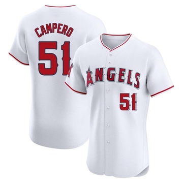 Gustavo Campero Men's Elite Los Angeles Angels White Home Jersey