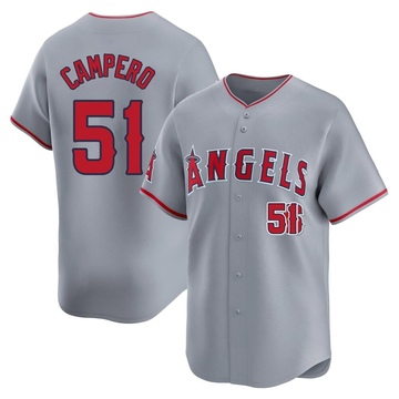 Gustavo Campero Men's Limited Los Angeles Angels Gray Away Jersey