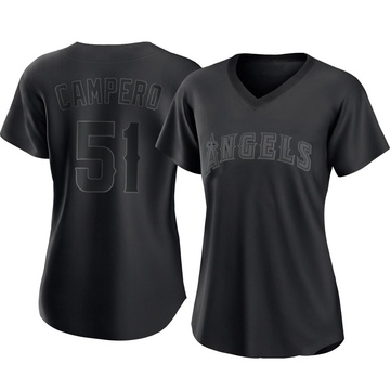 Gustavo Campero Women's Authentic Los Angeles Angels Black Pitch Fashion Jersey