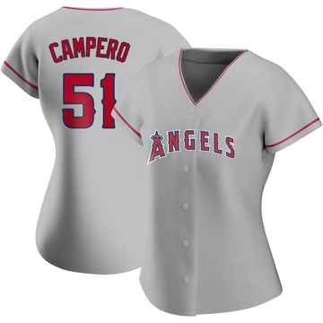 Gustavo Campero Women's Authentic Los Angeles Angels Silver Road Jersey