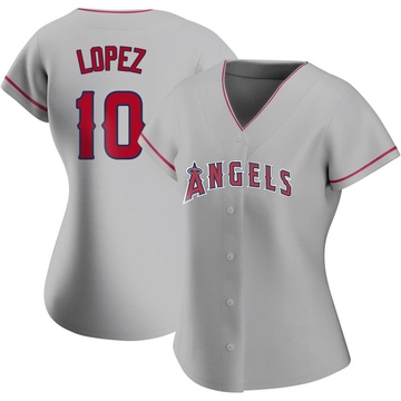 Jack Lopez Women's Authentic Los Angeles Angels Silver Road Jersey