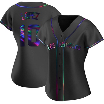 Jack Lopez Women's Replica Los Angeles Angels Black Holographic Alternate Jersey