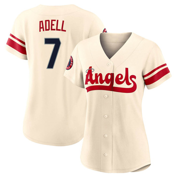 Jo Adell Women's Replica Los Angeles Angels Cream 2022 City Connect Jersey