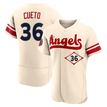 Johnny Cueto Men's Authentic Los Angeles Angels Cream 2022 City Connect Jersey