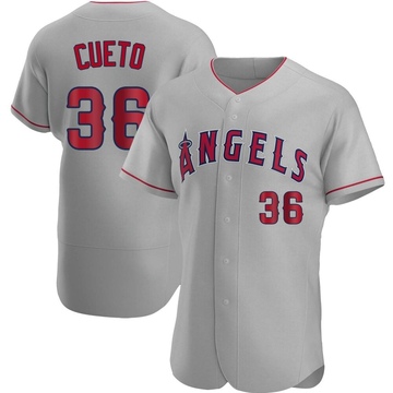 Johnny Cueto Men's Authentic Los Angeles Angels Gray Road Jersey