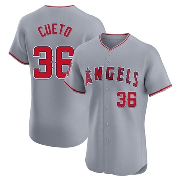 Johnny Cueto Men's Elite Los Angeles Angels Gray Road Jersey