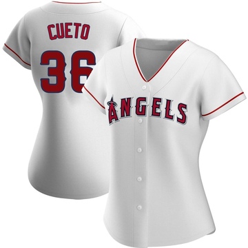 Johnny Cueto Women's Authentic Los Angeles Angels White Home Jersey