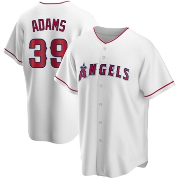 Jordyn Adams Men's Replica Los Angeles Angels White Home Jersey