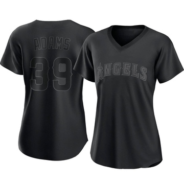 Jordyn Adams Women's Authentic Los Angeles Angels Black Pitch Fashion Jersey