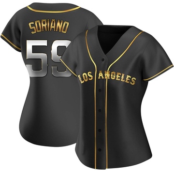 Jose Soriano Women's Replica Los Angeles Angels Black Golden Alternate Jersey